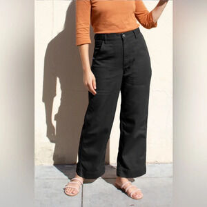 Curator SF Painter Pants Utility Wide Leg in Black Twill